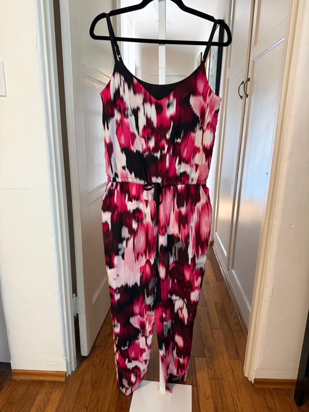 Pink Black & White Abstract Print Jumpsuit